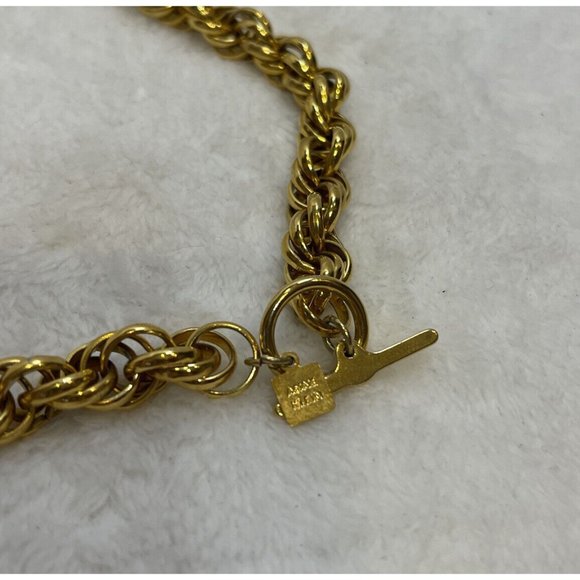 Vintage Classic Anne Klein Logo CoutureSuper Chunky Gold Link Necklace 22” - Picture 5 of 8